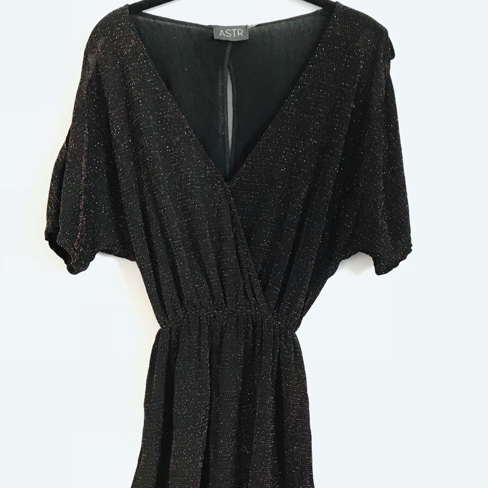 ASTR the Label Metallic Cold Shoulder Romper